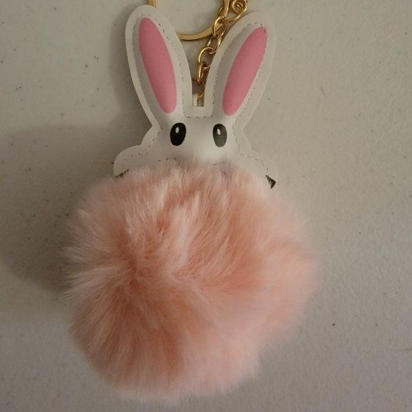 Bunny Pom Pom Purse Charm/Keychain - Picture 2 of 4